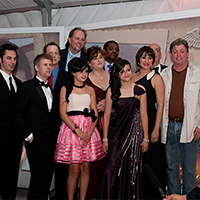 With the cast at the Premier of Pearl